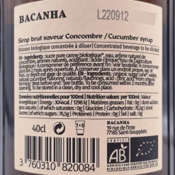 Bacanha Cucumber Syrup 400ml
