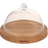 Boska Solid Oak Round Cheese Board with Dome 23.8cm