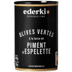 Ederki Green Olive Selection: Garlic, Lemon and Piment d’Espelette