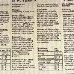 Fresh Puff Pastry Roll 4.25kg Maitre Andre