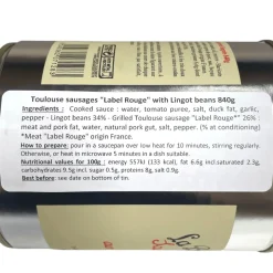 La Belle Chaurienne Label Rouge Toulouse Sausages and Haricot Beans 840g