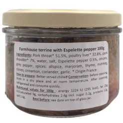 La Belle Chaurienne Piment d’Espelette Farmhouse Terrine 180g
