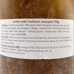 La Belle Chaurienne Toulouse Sausages and Lentils 750g