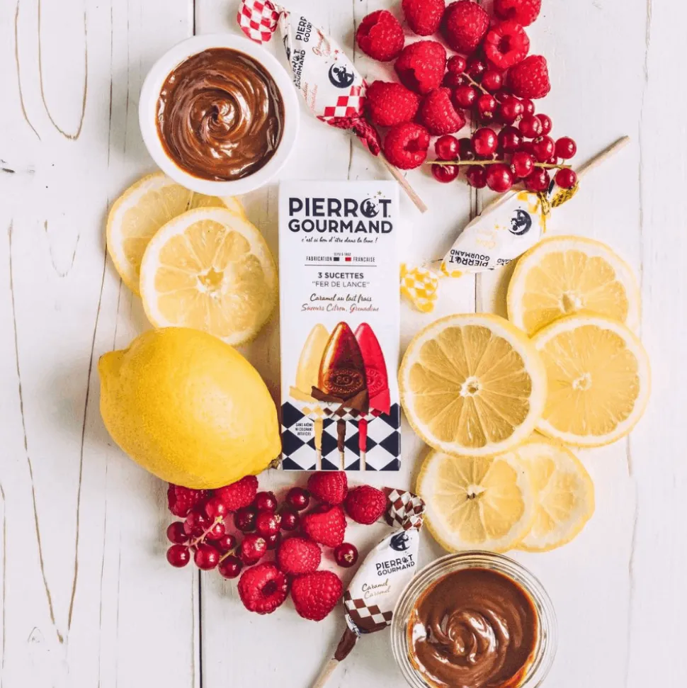 Pierrot Gourmand Mixed Flavours Lollipops x 3