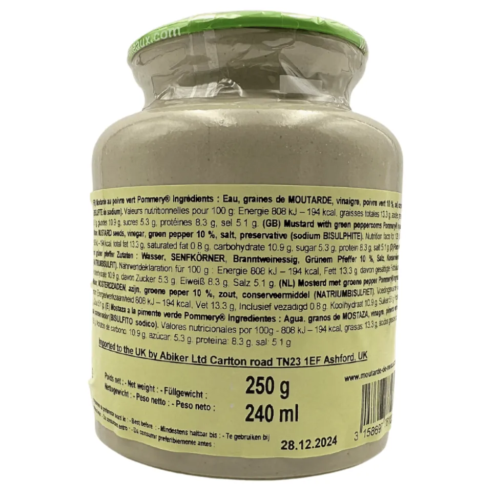 Pommery Fine Mustard with Green Peppercorn 250g
