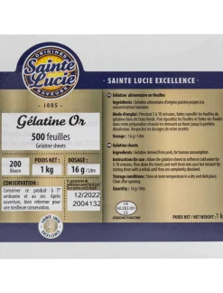 Sainte Lucie Gold Gelatine Leaves x 20 sheets