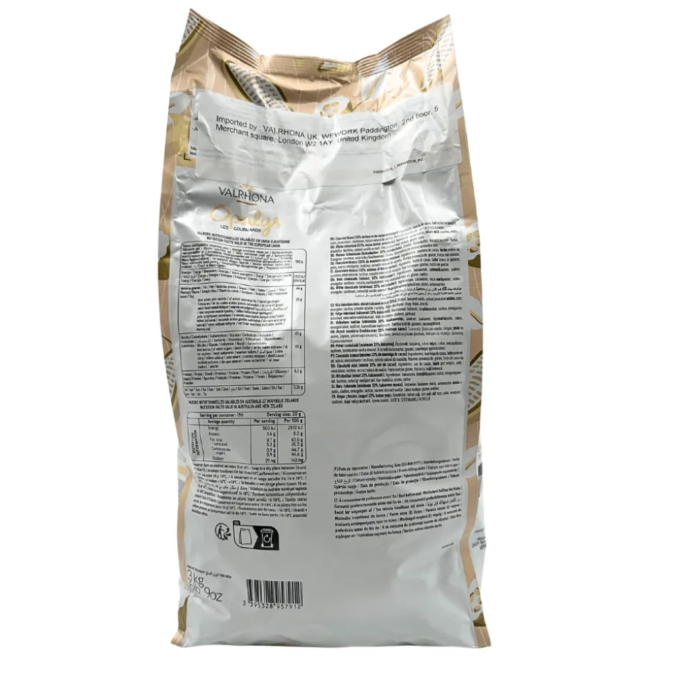 Valrhona Opalys 33% White Chocolate 3kg
